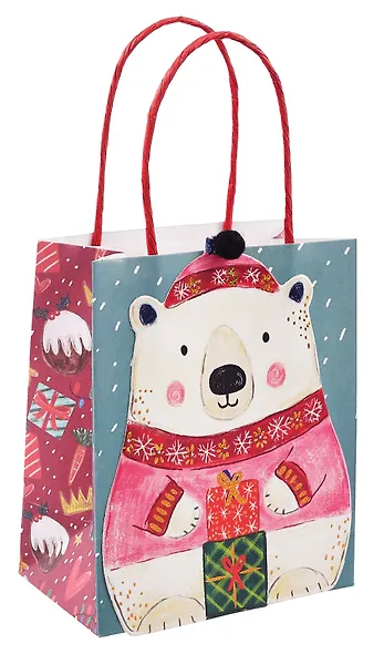 Пакет А6 15.5*12.7*7.5 "Мишка" НГ, бум.мат.ламинат - фото 1