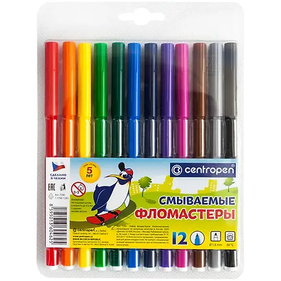 Фломастеры Centropen, 12 цветов - фото 3