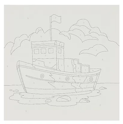 Картина по номерам детская LORI "Корабль", холст на подрамнике 20х20 см - фото 2