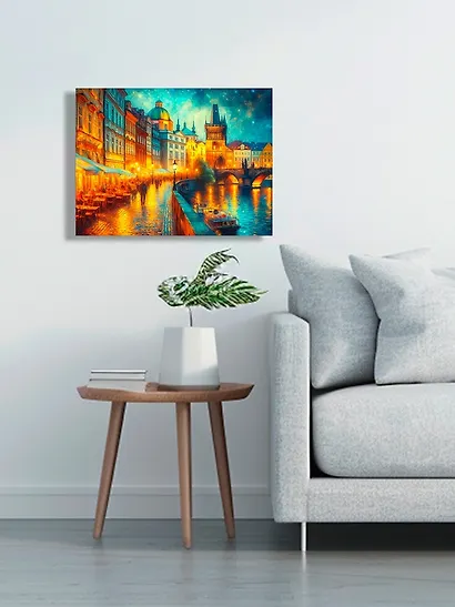 Холст с красками по номерам "Вечерняя Прага", 30 х 40 см - фото 7