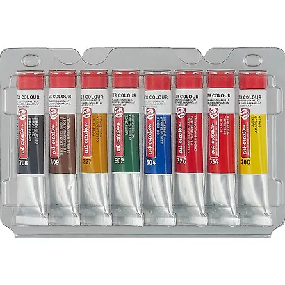 Краски акварельные 08цв "Art Creation" туба 12мл, к\к, подвес - фото 2