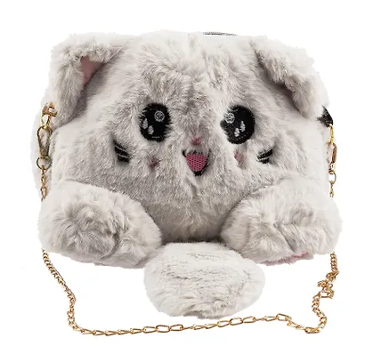 Сумочка плюшевая Котик серый (31х23), Bookvalno - фото 4