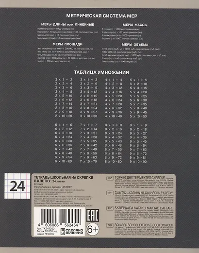 Тетрадь в клетку Listoff, "Котики", 24 листа, в ассортименте - фото 3