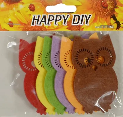 Набор из фетра Совы (11051907) (6 шт) (цв. микс) - фото 1