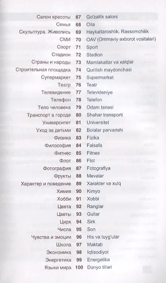 Узбекский язык. Тематический словарь. Компактное издание - фото 4