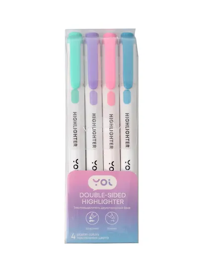 Текстовыделители 04цв "Ease" двухсторонние, Yoi - фото 1