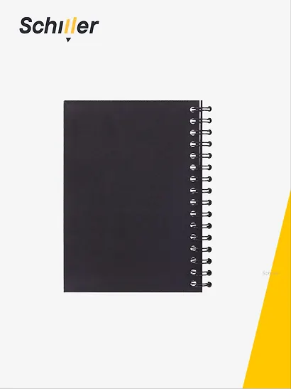 Записная книжка А6 100 листов в точку, на спирали, черная, Schiller - фото 3