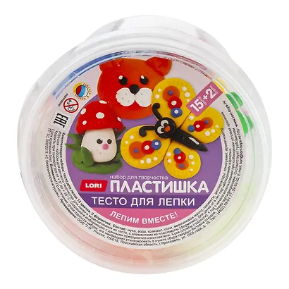 Пластишка. Тесто для лепки 15 цветов по 24 г, с формочками (ведерко с ручкой) - фото 5