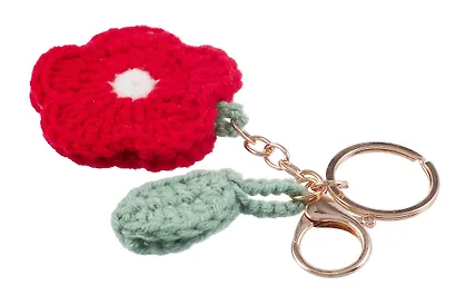 Брелок вязаный Цветок красный (текстиль) (9см) (12-4305-202507-KNIT1) - фото 4