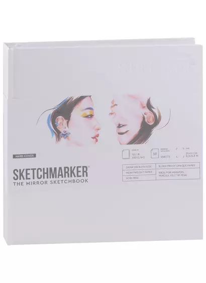 Скетчбук 21*21см 50л "SKETCHMARKER THE MIRROR", 220г/м2, 7БЦ, белая бумага - фото 1