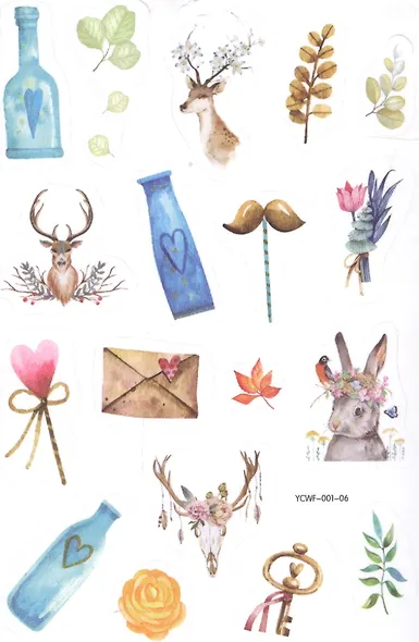 Наклейки PVC  Watercolor, 6 листов - фото 6