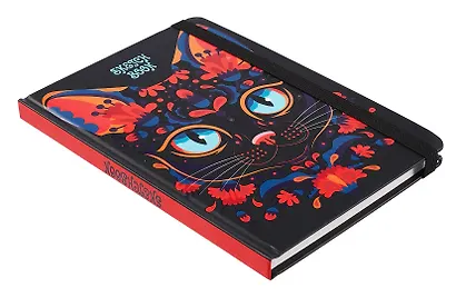 Скетчбук А5 80л "КОТ ЛЯ РУС" 100г/м2, тв.обложка, выб.лак, резинка, мат.ламинация - фото 2