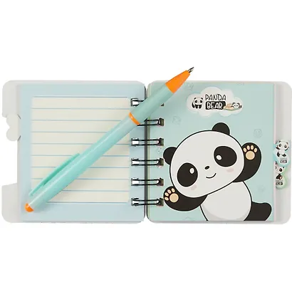 Записная книжка 95*120 57л лин. "Panda bear" карт.обл., вырубка, спираль, инд.уп., ассорти - фото 2