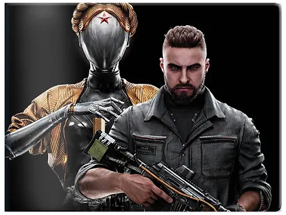 Кардхолдер. Atomic Heart. Близняшка и майор Нечаев (в форме книжки, 215х65 мм) - фото 2