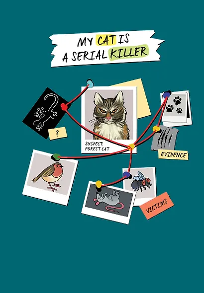 Книга для записей А5 72л "My Cat Is a Serial Killer (серый кот)" - фото 1