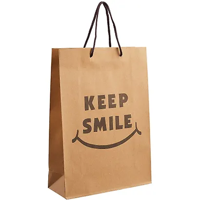 Пакет А4 "KEEP SMILE" черн.шрифт, крафт, нейтр. - фото 1