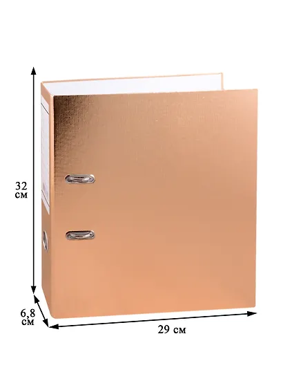 Папка архивная "Metallic", 70 мм, А4, золотая - фото 2