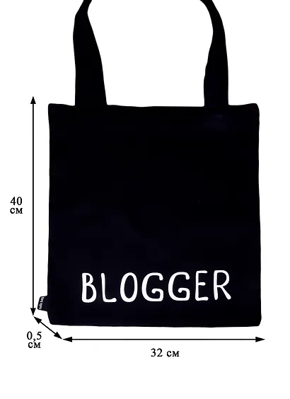 Сумка-шоппер Blogger черная, текстиль 40см.*32см. - фото 2
