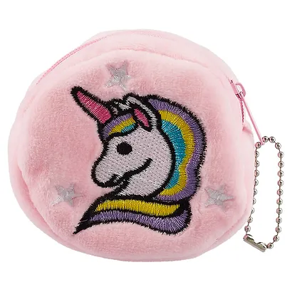 Монетница плюшевая на молнии Единороги со звездами (8 см) (ПВХ бокс) (12-12097-HJ-61) - фото 1