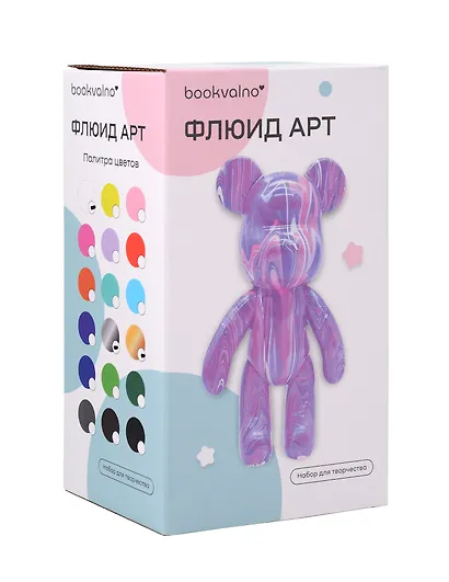 Набор для творчества Флюид-арт, Мишка 23см (белый, золотой, серебристый) - фото 2