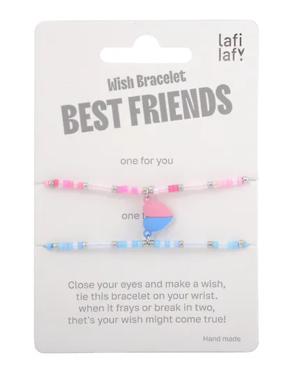 Набор парных браслетов с подвеской «Сердечко», бисер, металл, Lafilaf - фото 2