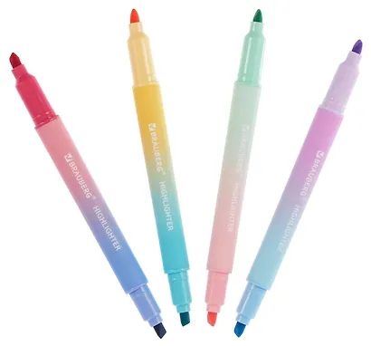 Текстовыделители 04цв "GRADE" двусторонние, ПВХ, подвес, BRAUBERG - фото 3