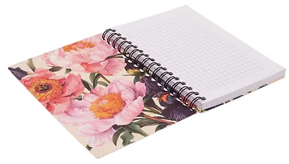 Записная книжка А6 80 листов в клетку, "Blossom", розовый, на спирали - фото 4