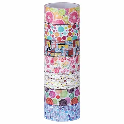 Клейкие WASHI-ленты д/декора Микс №2, 15мм*3м, 7цв, рисовая бумага, ОСТРОВ СОКРОВИЩ, 661710 - фото 1