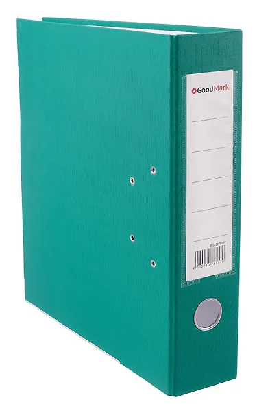 Папка архивная 70мм А4 зеленая, бумвинил, прозр.карман, GoodMark - фото 2