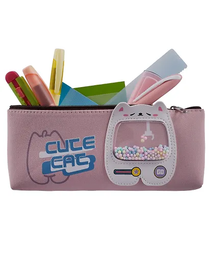 Пенал-косметичка из ткани "Cute cat", розовый, Yoi - фото 7