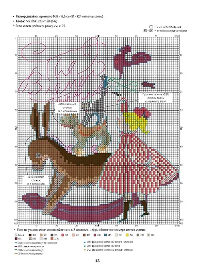 Вышивка крестом из Страны чудес Рэй Курахаси. Более 30 винтажных дизайнов со схемами - фото 6