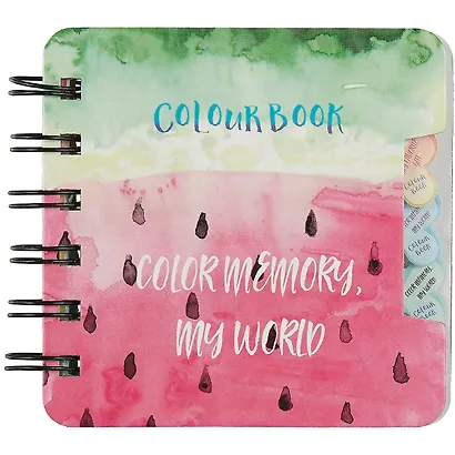 Записная книжка 90*90 55л лин. "Colour book" карт.обл., вырубка, спираль, инд.уп., ассорти - фото 3