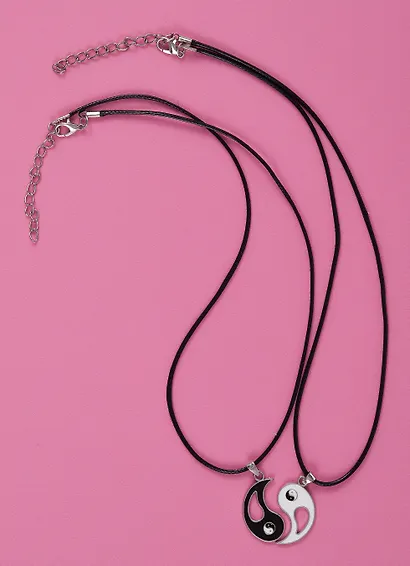 Набор парных кулонов Инь-ян (текстиль, металл), Lafilaf - фото 2