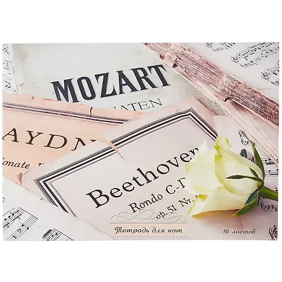 Тетрадь для нот Listoff, "Нежная классика", А4, 16 листов - фото 1