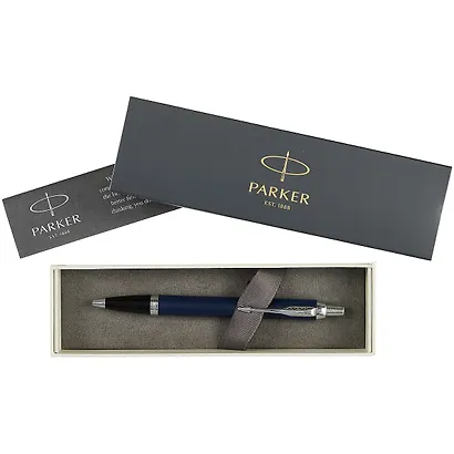 Ручка шариковая Parker, IM Matte Blue CT, подарочная синяя - фото 2