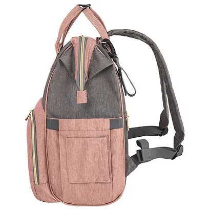 Рюкзак BRAUBERG MOMMY 40*26*17см. серый/розовый, коврик, крепления на коляску, термокарманы - фото 3