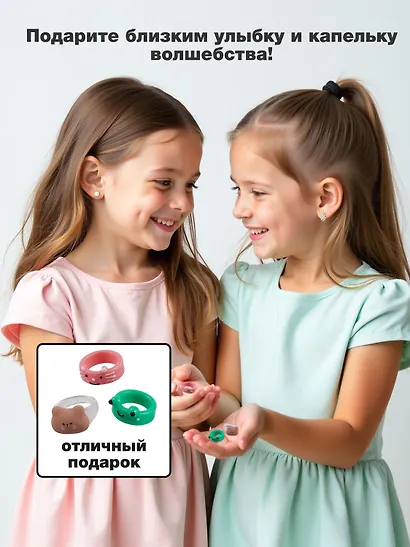 Набор Колечко Лягушка (ПВХ) (Размер 17) (202303-5)+Колечко Медвежонок (ПВХ) (Размер 17) (202303-1)+Колечко Котик (ПВХ) (Размер 17) (202303-6) - фото 4