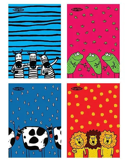 Тетрадь в клетку Marker Arte, "Мохнаты-полосаты", 40 листов, в ассортименте - фото 1