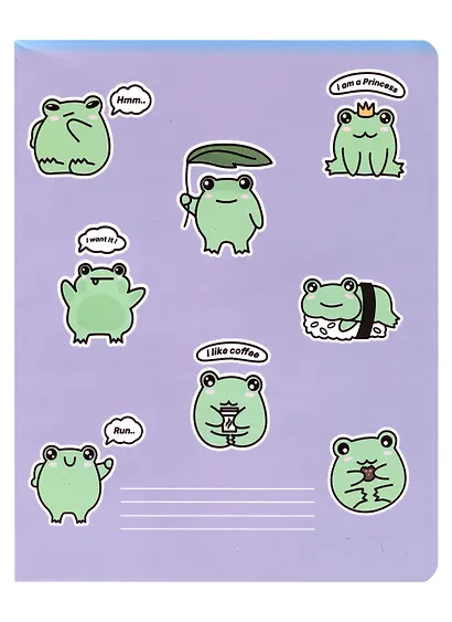 Тетрадь в клетку Эксмо, "Kawaii. Лягушки", 48 листов - фото 1