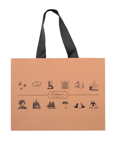 Пакет А5 21*28*8 СПб "Калейдоскоп" крафт, горизонт. - фото 1