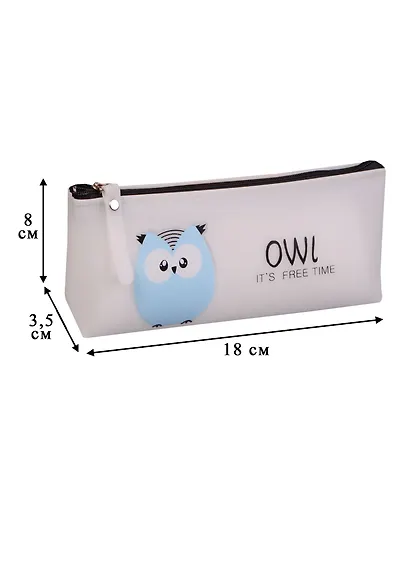 Пенал на молнии Сова (20х8) (силикон) (ПВХ бокс) - фото 2