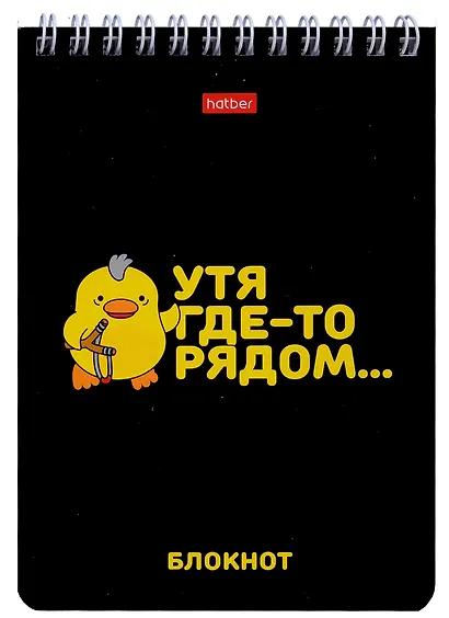 Блокнот А6 40л кл. "УтяКря" мел.картон, УФ-лак, гребень, ассорти - фото 3