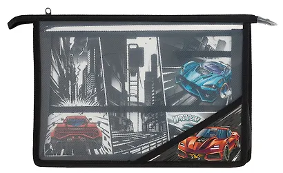 Папка для труда А4 "ГОНКИ" 33*23см пластик, молния, внутр.блок для канц.принадлежностей - фото 7