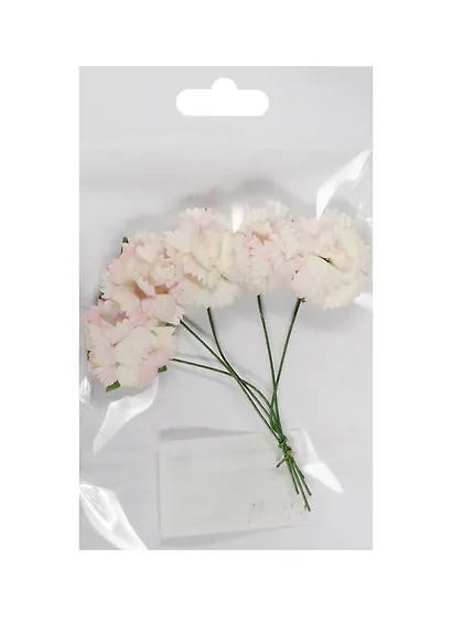 Гвоздики, набор 5шт, d=2,5см, бело-розовые - фото 1