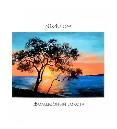 Алмазная мозаика на канве "Волшебный закат" (30*40 см) - фото 1