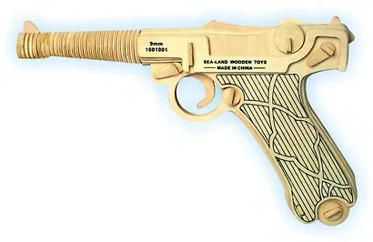 Конструктор, Пистолет, Люгер, 23*37см, дерево - фото 2