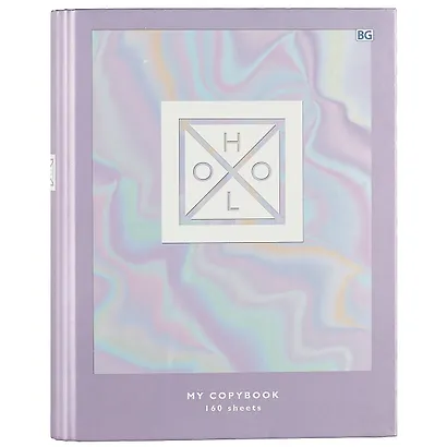 Тетрадь на кольцах в клетку BG, Holographic, 160 листов, в ассортименте - фото 1