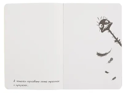 Скетчбук-перевертыш 165*240 32л "Черным по белому/Белым по черному (страус)" 120г/м2, мягк.обл, офсет - фото 4