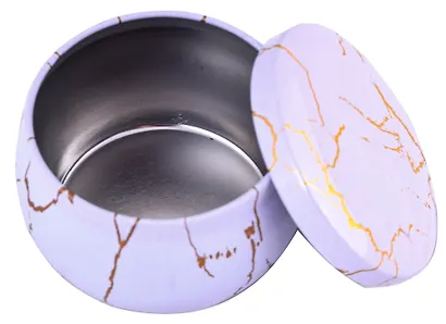 Шкатулка круглая Мрамор (золото) (металл) (6,5х5) (12-09412-03563-1) - фото 3