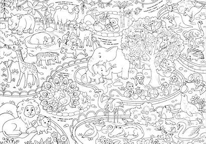 Животные. Мегараскраска для малышей. Раскраска-плакат - фото 3